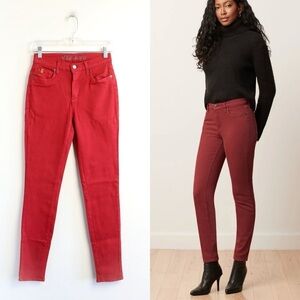Yoga Jeans red skinny jeans 26 stretch comfy cool pop of colortrendy mid rise